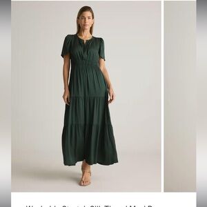 Quince Forest Green Maxi Dress